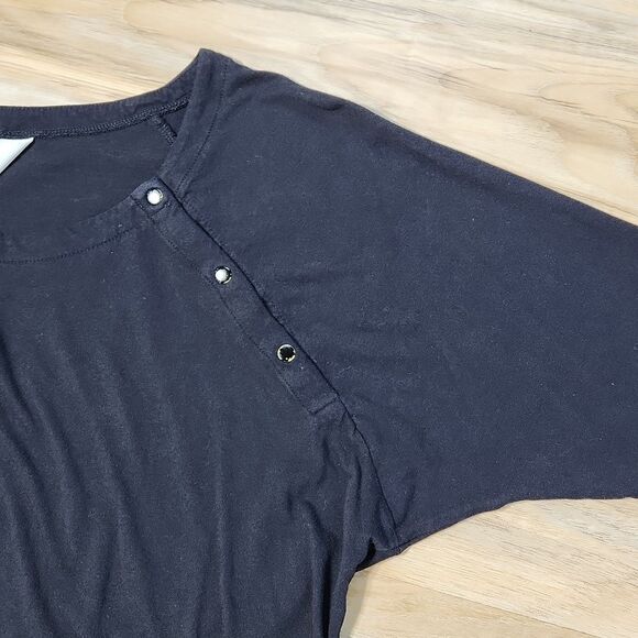 🐞Old Navy Black Snap Front Dolman Sleeve Top Maternity Small - Picture 4 of 11